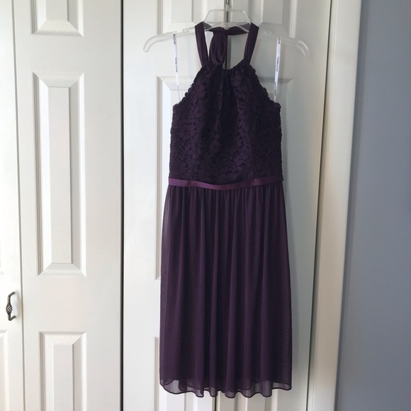 Davids Bridal bridesmaid halter dress size 4 - Picture 2 of 8